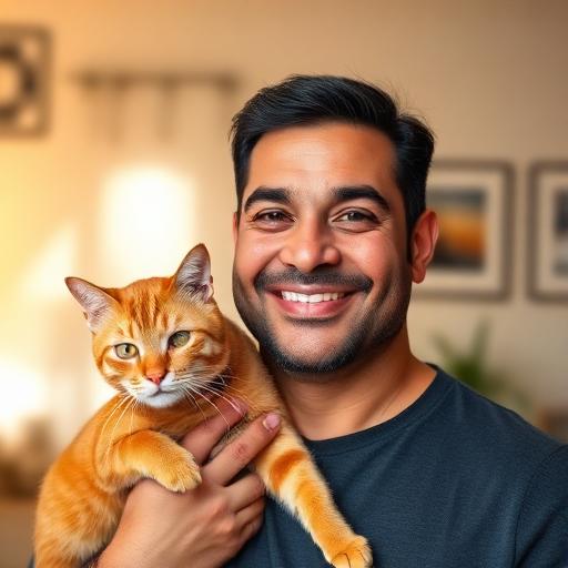 Carlos Rodríguez con su mascota