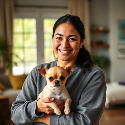 María González con su mascota